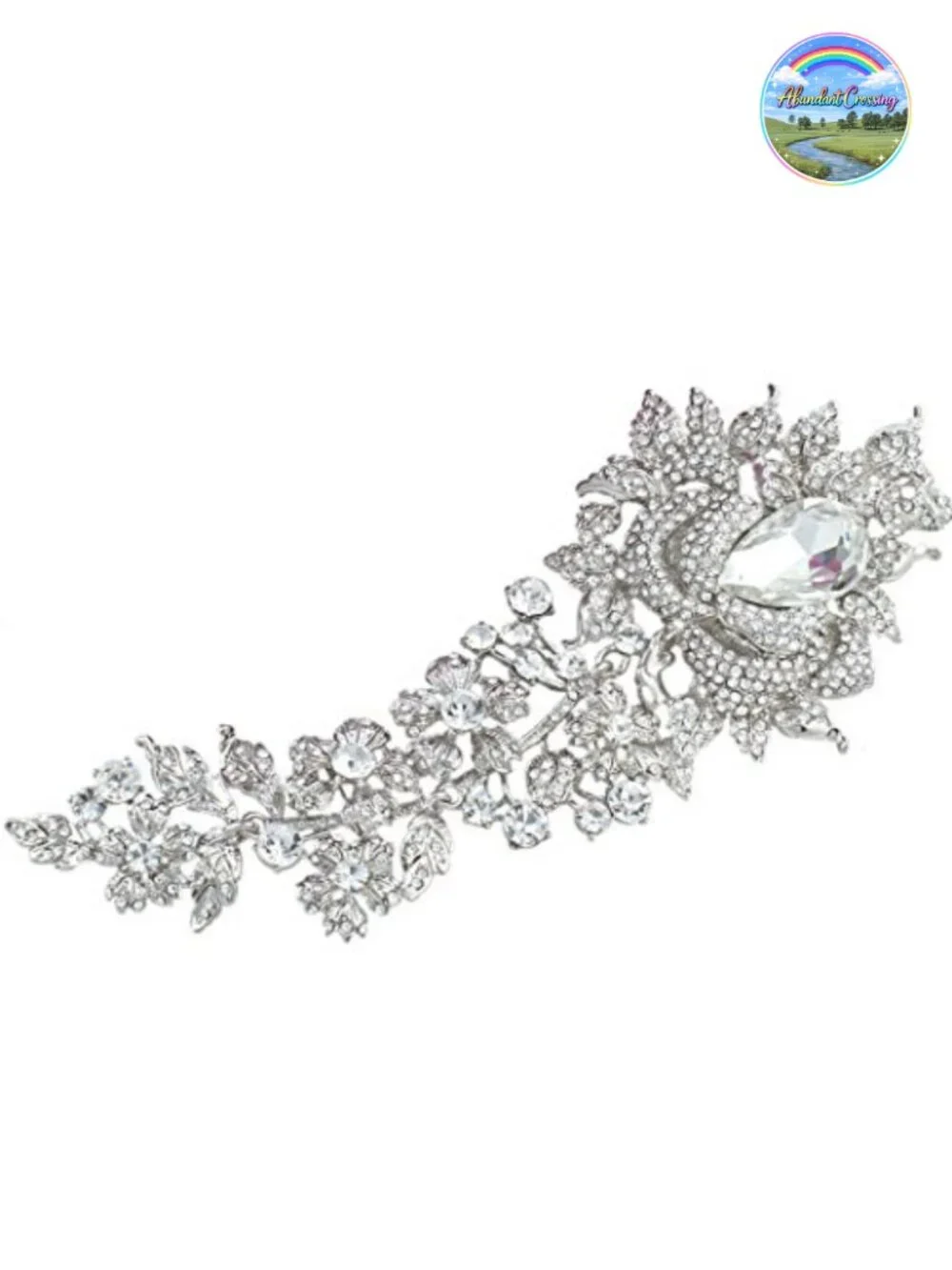 Crystal Rose Brooch Pin Elegant Bridal Prom Accessory for Women